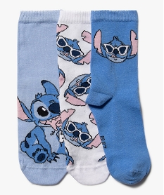 GEMO Chaussettes à motifs Stitch fille (lot de 3) - Disney bleu standard