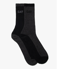 GEMO Chaussettes de travail thermiques homme (lot de 2) - Caterpillar noir standard