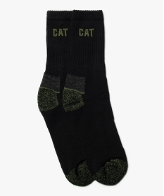 GEMO Chaussettes de travail thermiques en laine homme (lot de 2) - Caterpillar noir standard