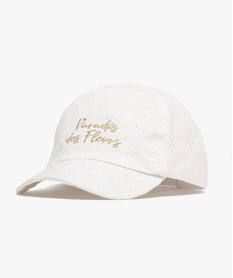 GEMO Casquette brodée avec inscription pailletée fille blanc standard