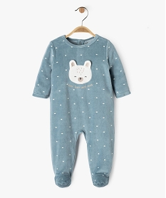 GEMO Pyjama en velours à motif ourson bébé garçon bleu standard