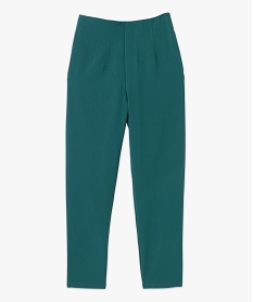 pantalon femme en toile coupe large et taille haute vert pantalonsP187701_4