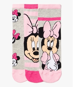 GEMO Chaussettes fille à motifs Mickey et Minnie (lot de 3) - Disney ? rose standard