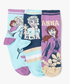 GEMO Chaussettes fille imprimées brillantes - La Reine des Neiges (lot de 3) bleu standard