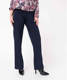 pantalon femme coupe ample avec boutons sur les hanches bleuP982901_1