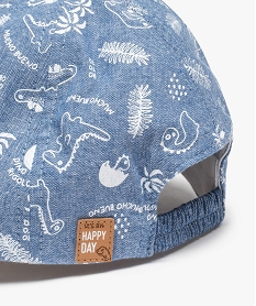 casquette bebe garcon en jean imprime de motifs dinosaures bleu standard accessoiresQ090201_2