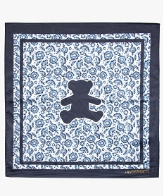 foulard fille satine a motifs fleuris - lulucastagnette bleuQ099001_3