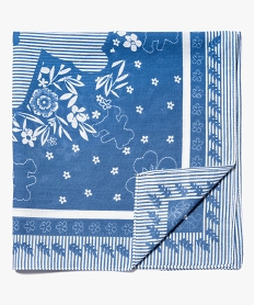 foulard fille bicolore avec motifs fleuris - lulucastagnette bleu standardQ894901_1