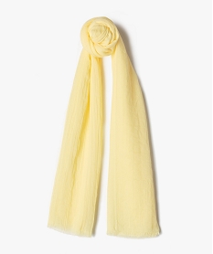 foulard femme extra fin en polyester recycle uni jaune standard autres accessoiresR539401_1