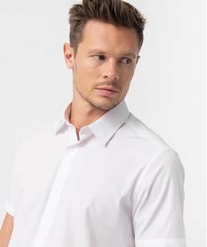 chemise homme unie a manches courtes - repassage facile blanc chemise manches courtesU026801_2