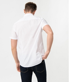 chemise homme unie a manches courtes - repassage facile blanc chemise manches courtesU026801_3