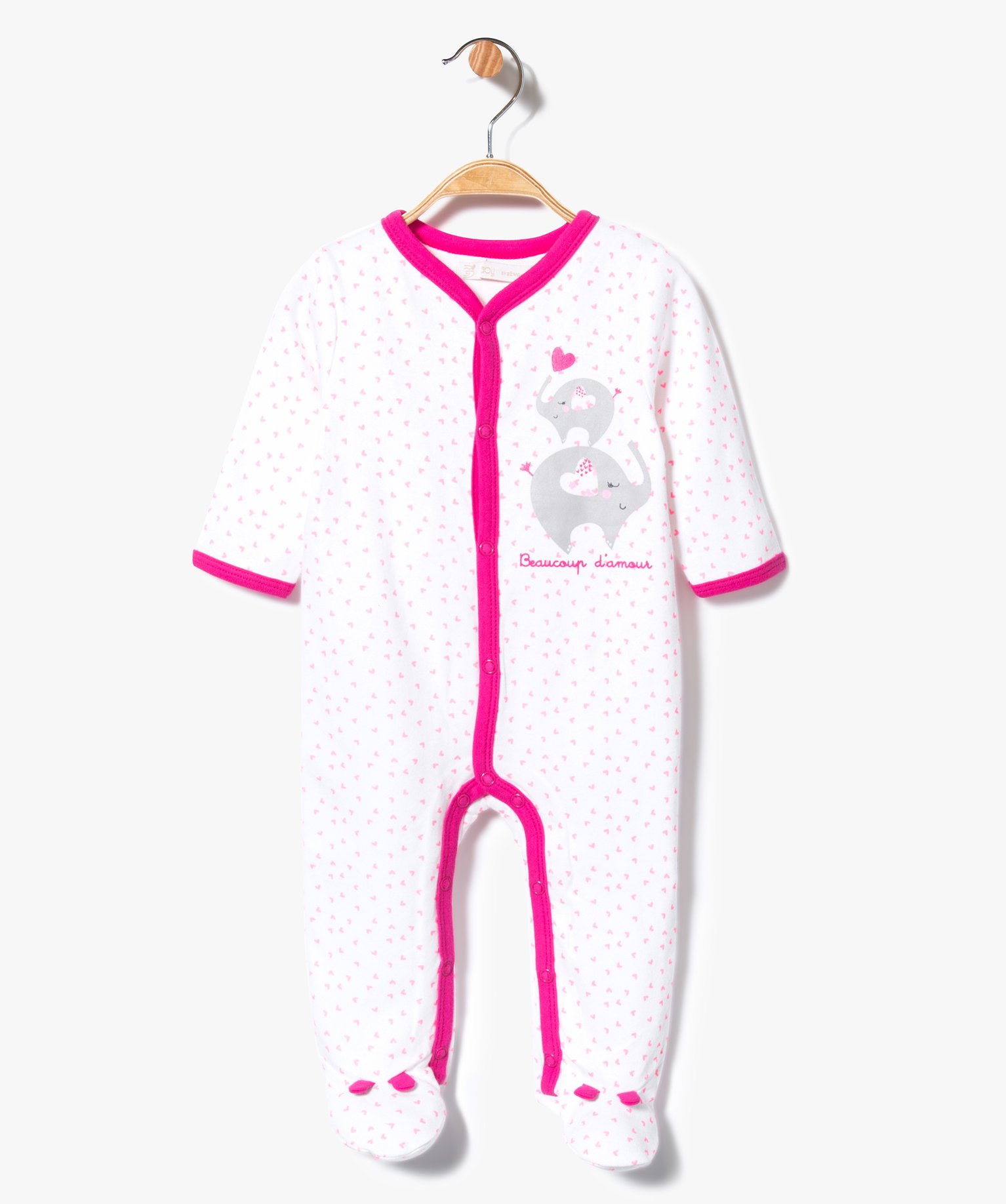 pyjama en jersey molletonne avec zip ventral bebe jaune pyjamas et dors bien