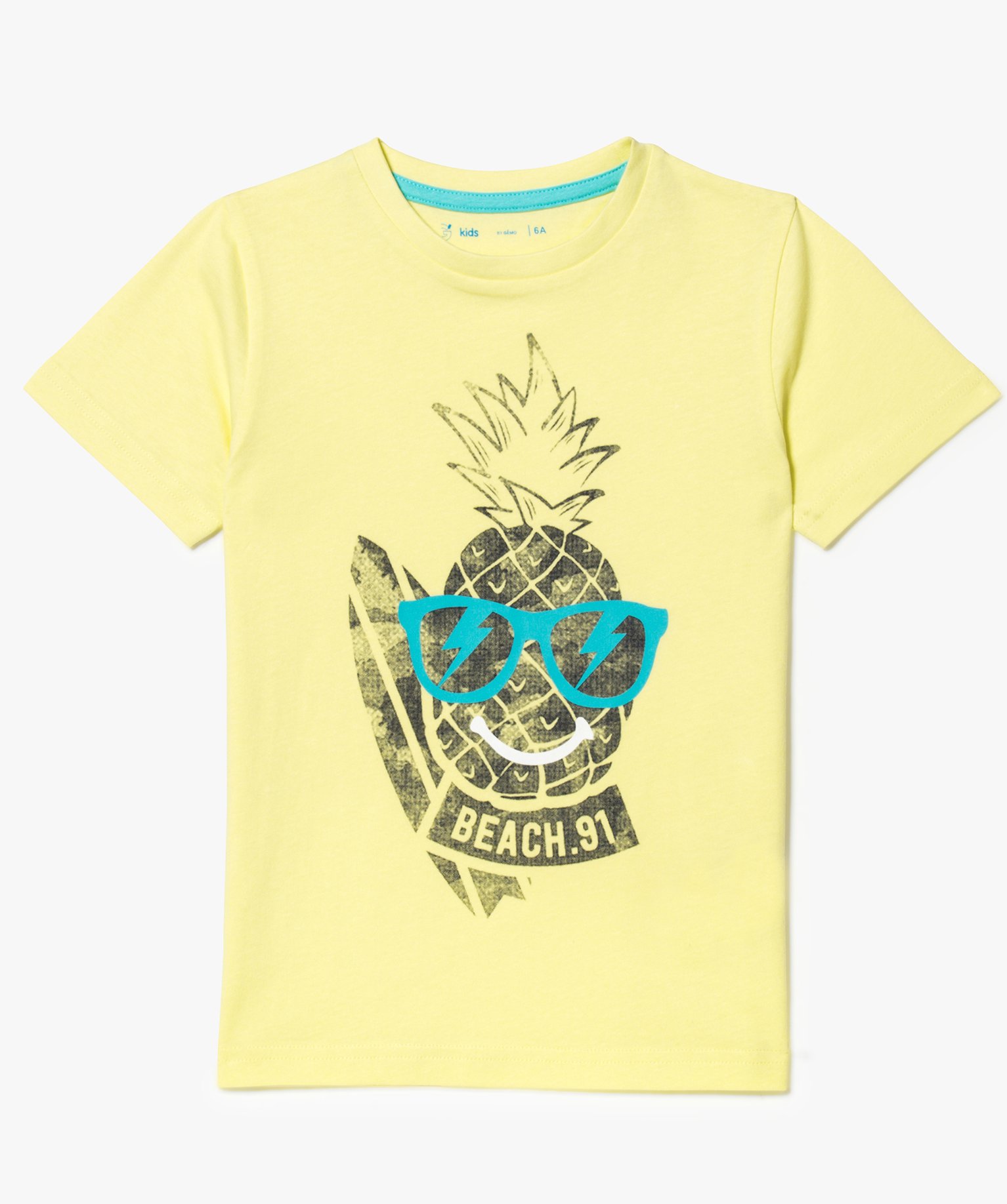 Lot de 4 T-shirts imprimés - Jaune vif/Pokémon - ENFANT