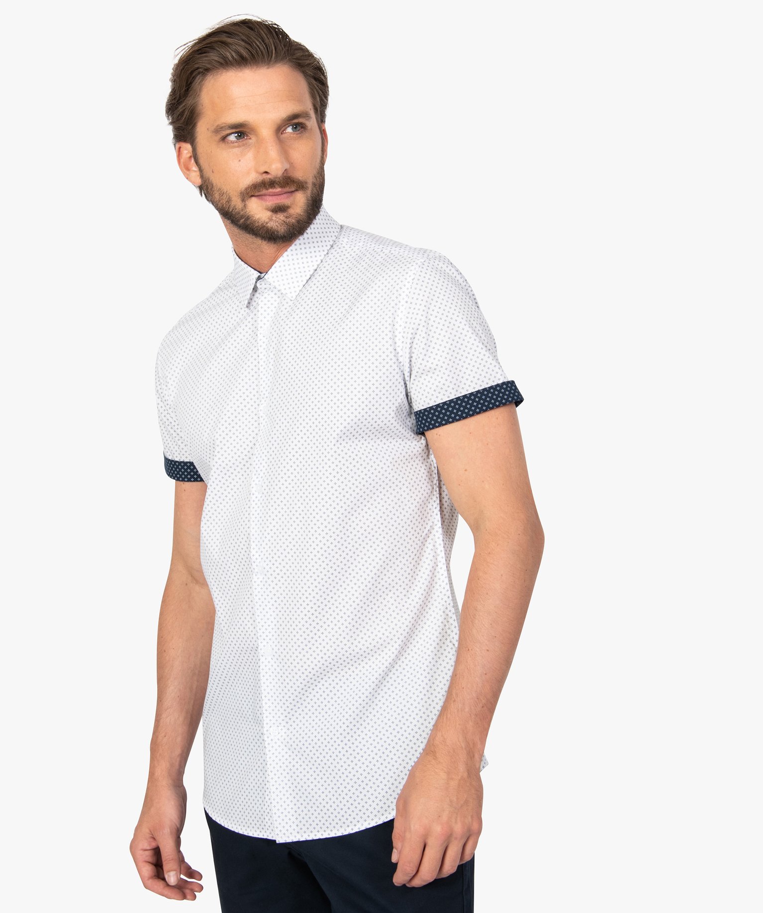 Chemise manche courte online homme motif