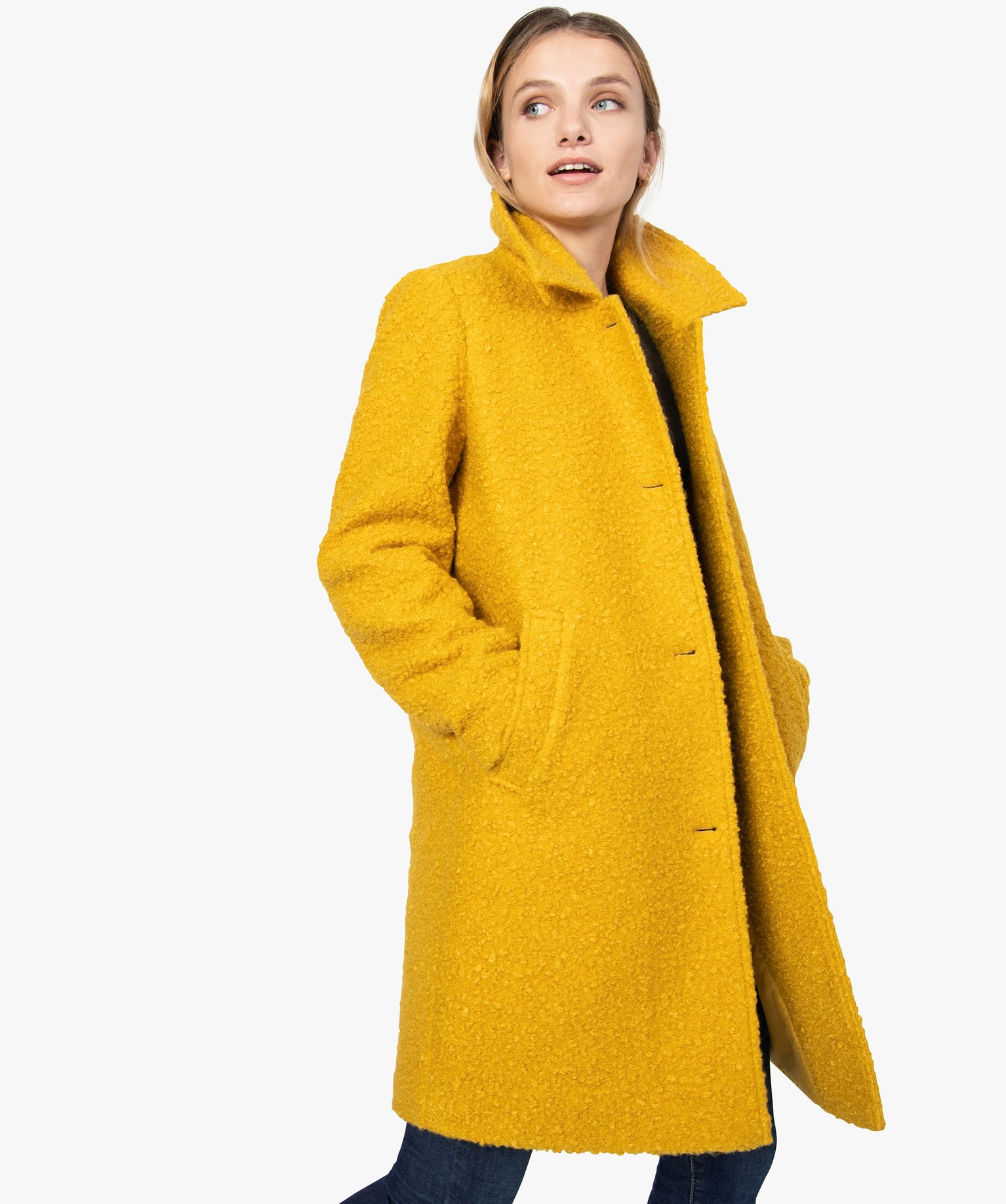 manteau hiver jaune femme
