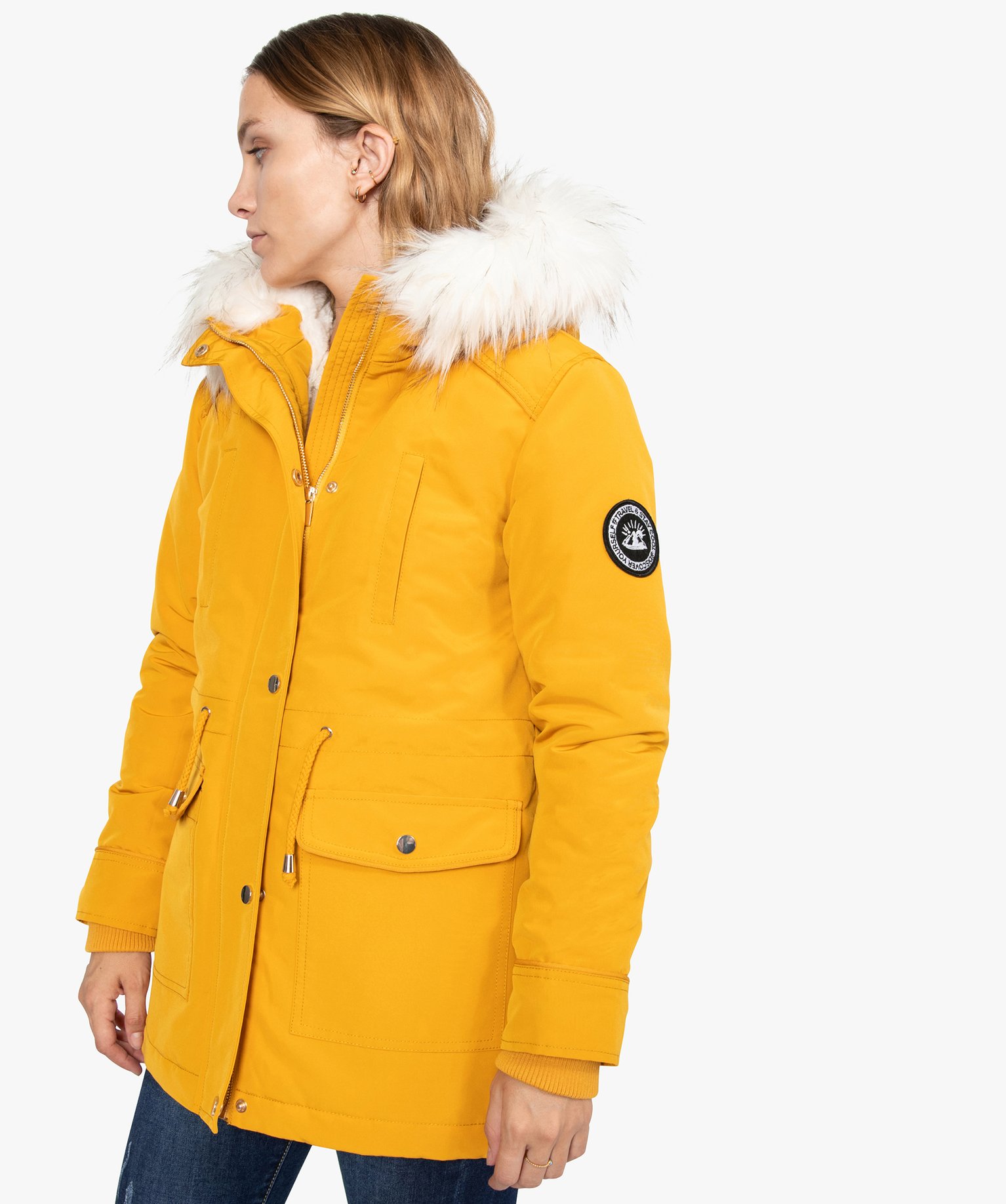 manteau hiver jaune femme