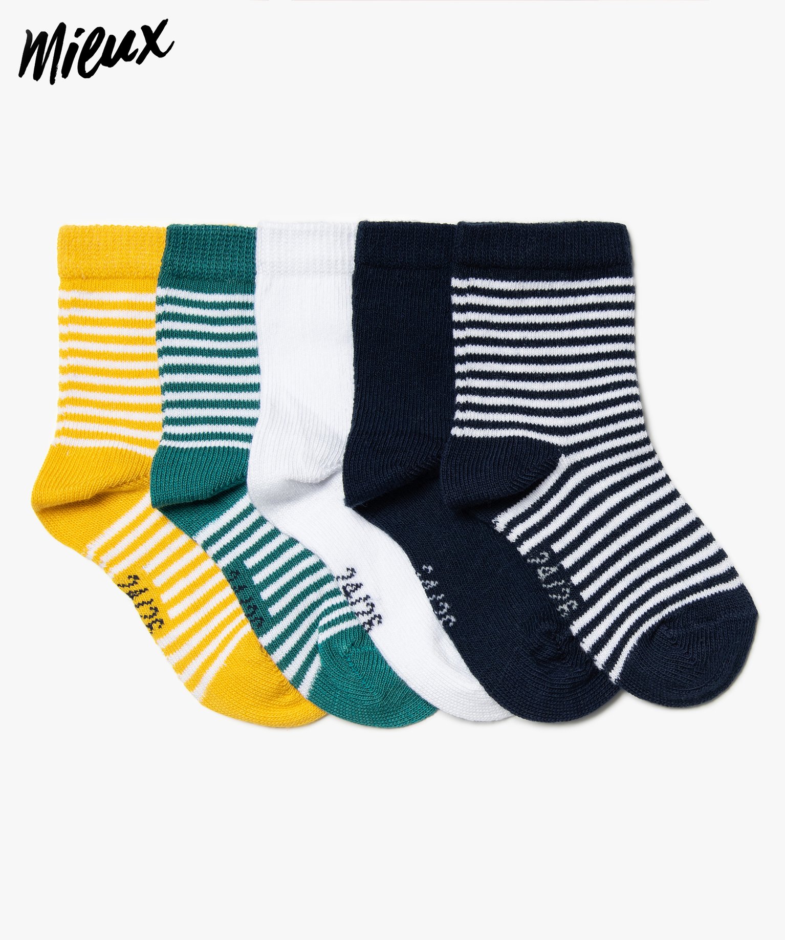 Gemo Vetements Garcon Chaussettes Bebe A Rayures Lot De 5 Imprime Bebe Gemo