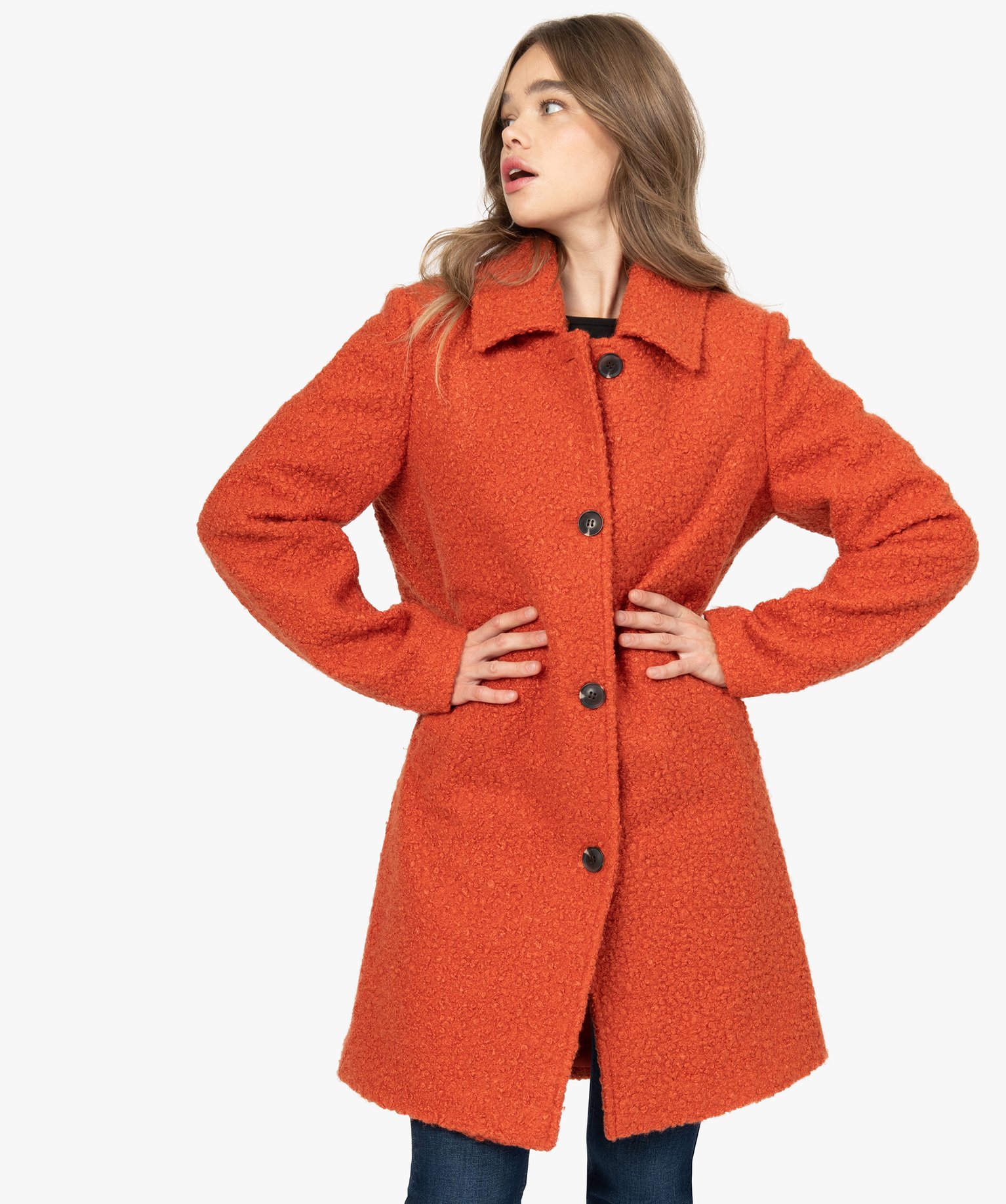 manteaux femme orange