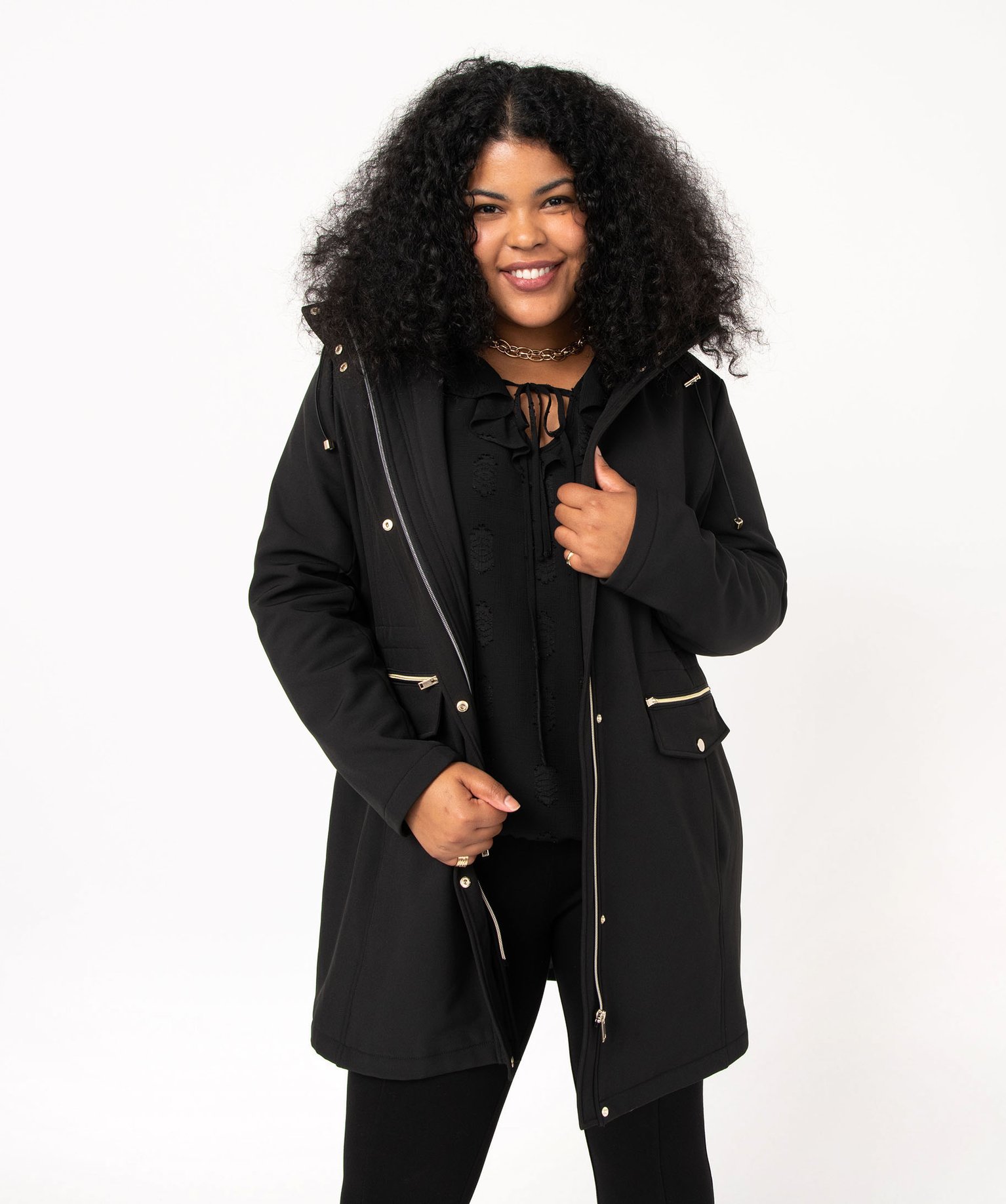 manteau femme capuche noir
