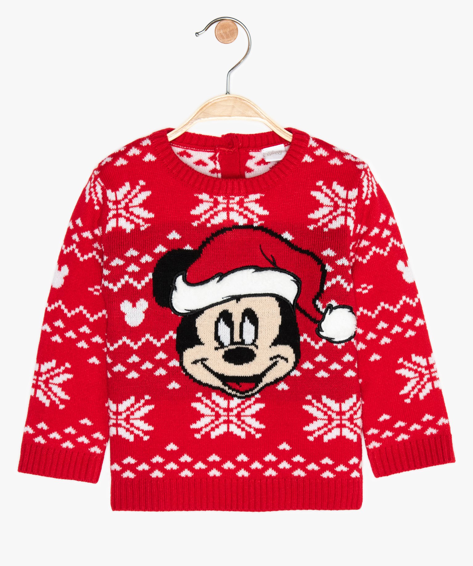 Gemo Vetements Garcon Pull De Noel Bebe Garcon En Jacquard Motif Mickey Disney Rouge Bebe Gemo