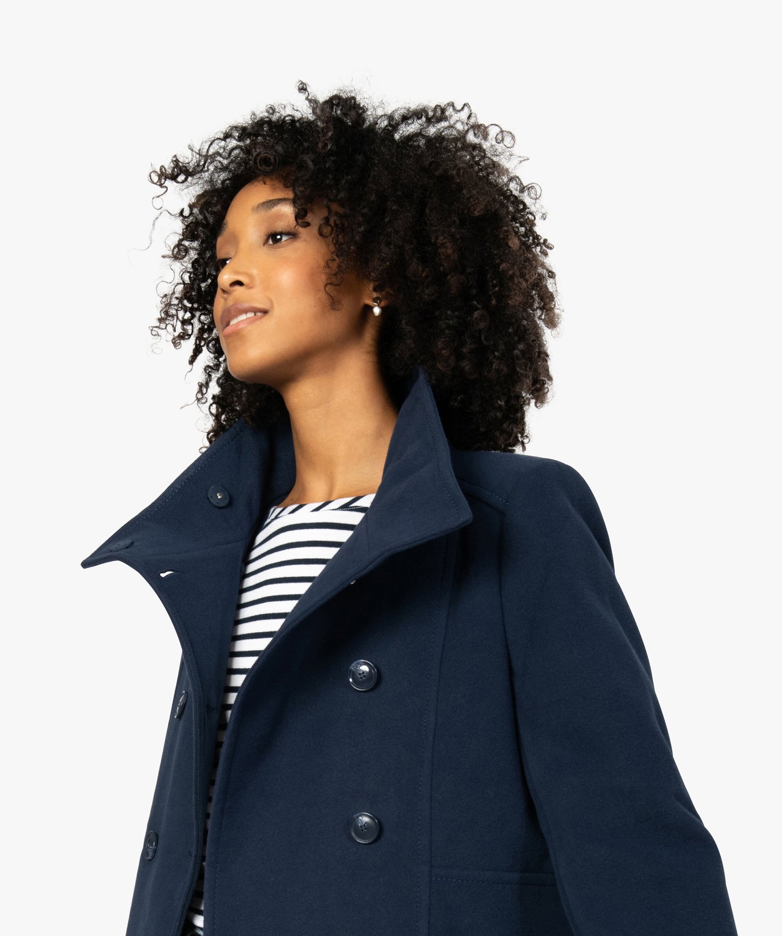 manteau femme bleu marine avec capuche