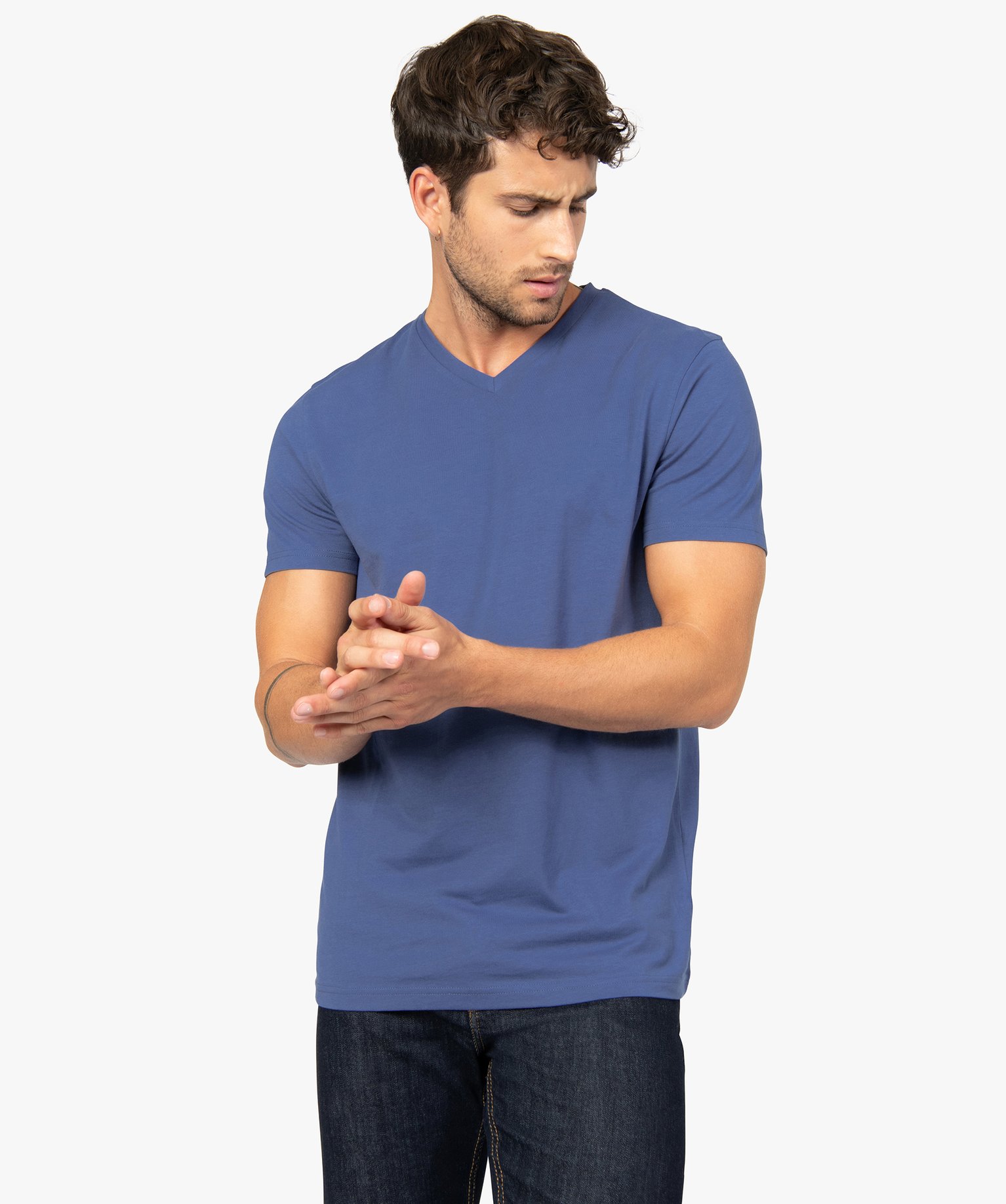 T-shirt de sport manches courtes col v homme - T-shirts et sweats