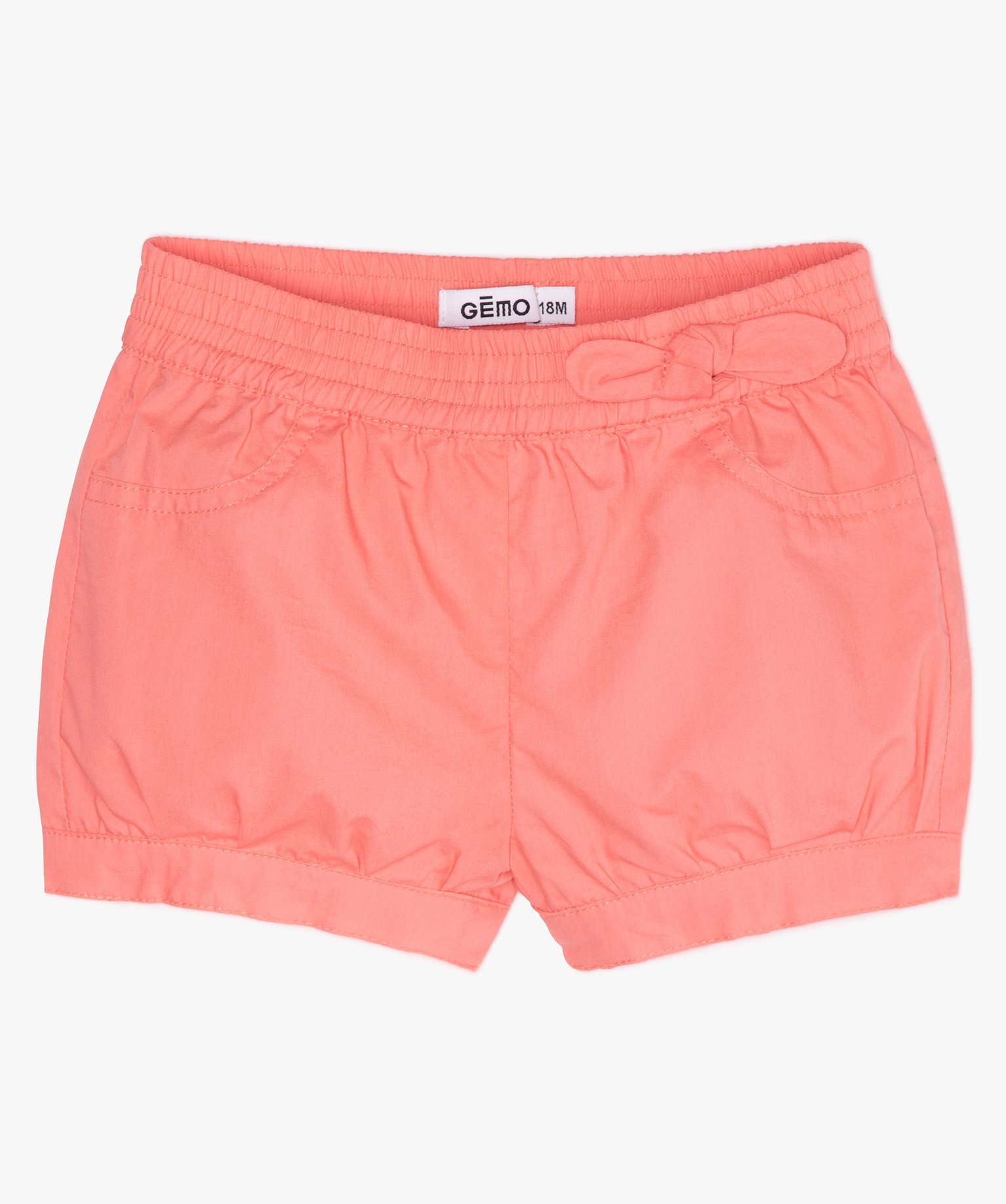 Gemo vetements fille short bebe fille bloomer a taille elastiquee rose bebe GEMO