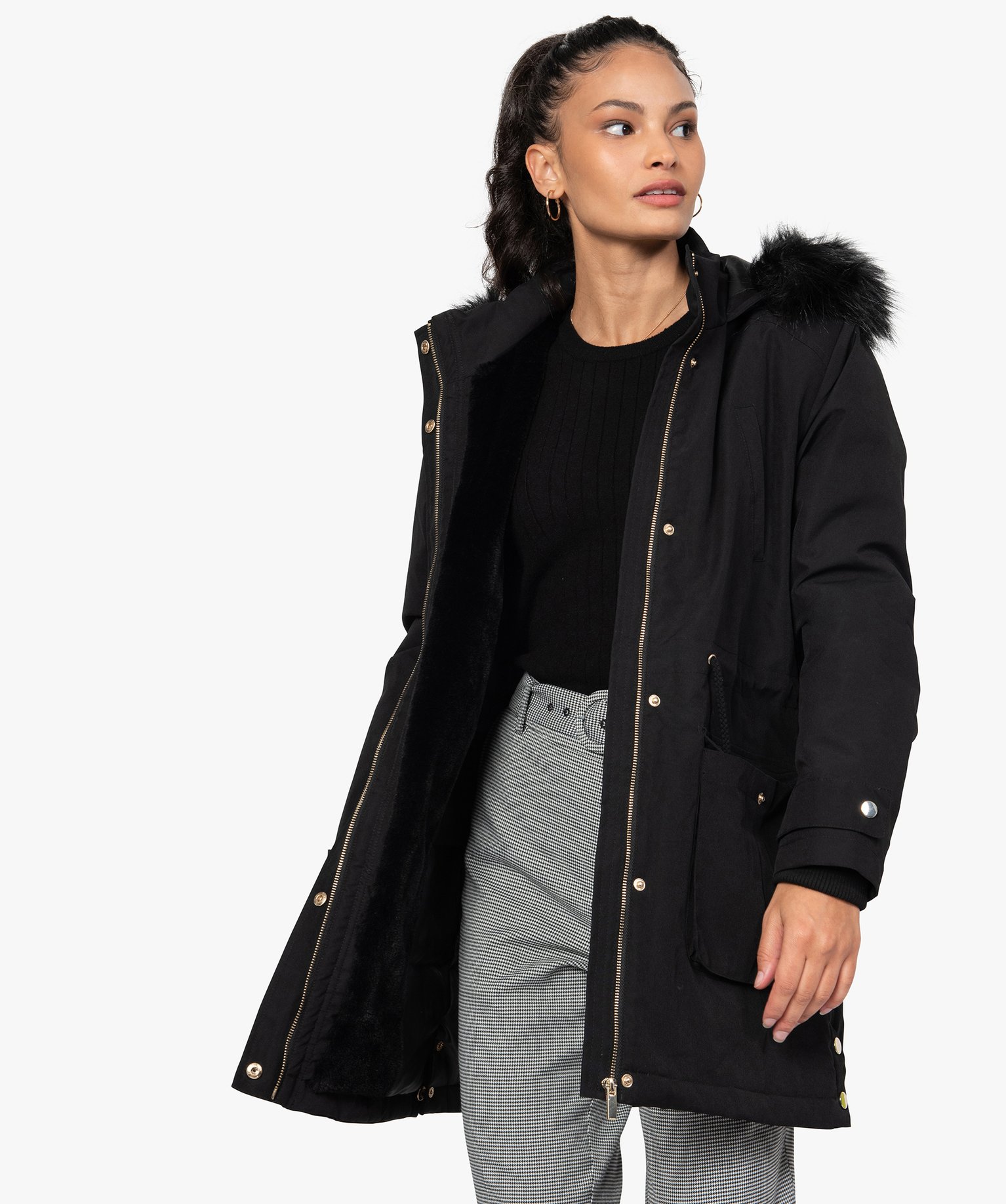 manteau femme avec capuche amovible