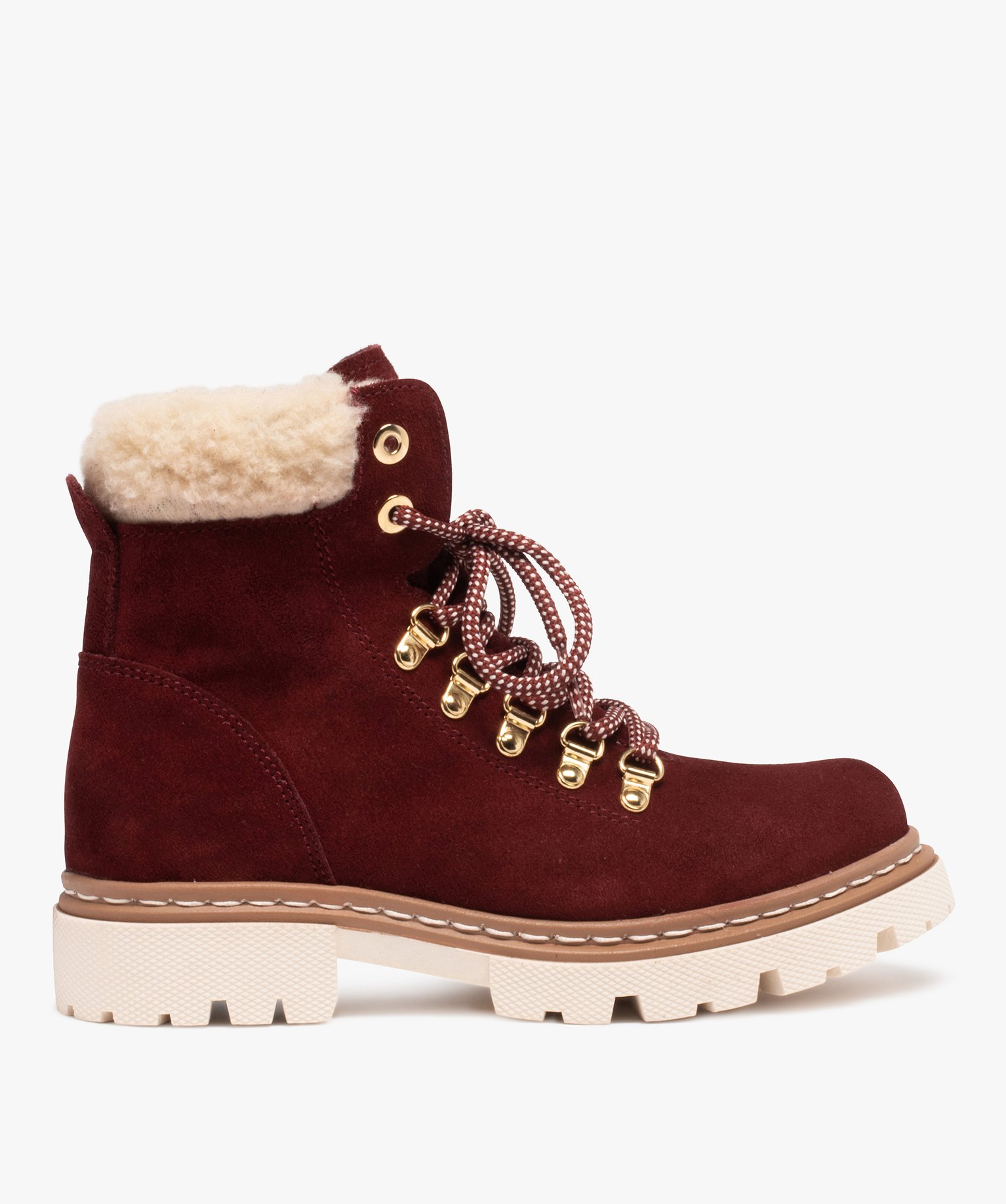 Oven operatie Afsnijden Gemo chaussures boots fourrees femme dessus cuir a col sherpa rouge femme |  GÉMO