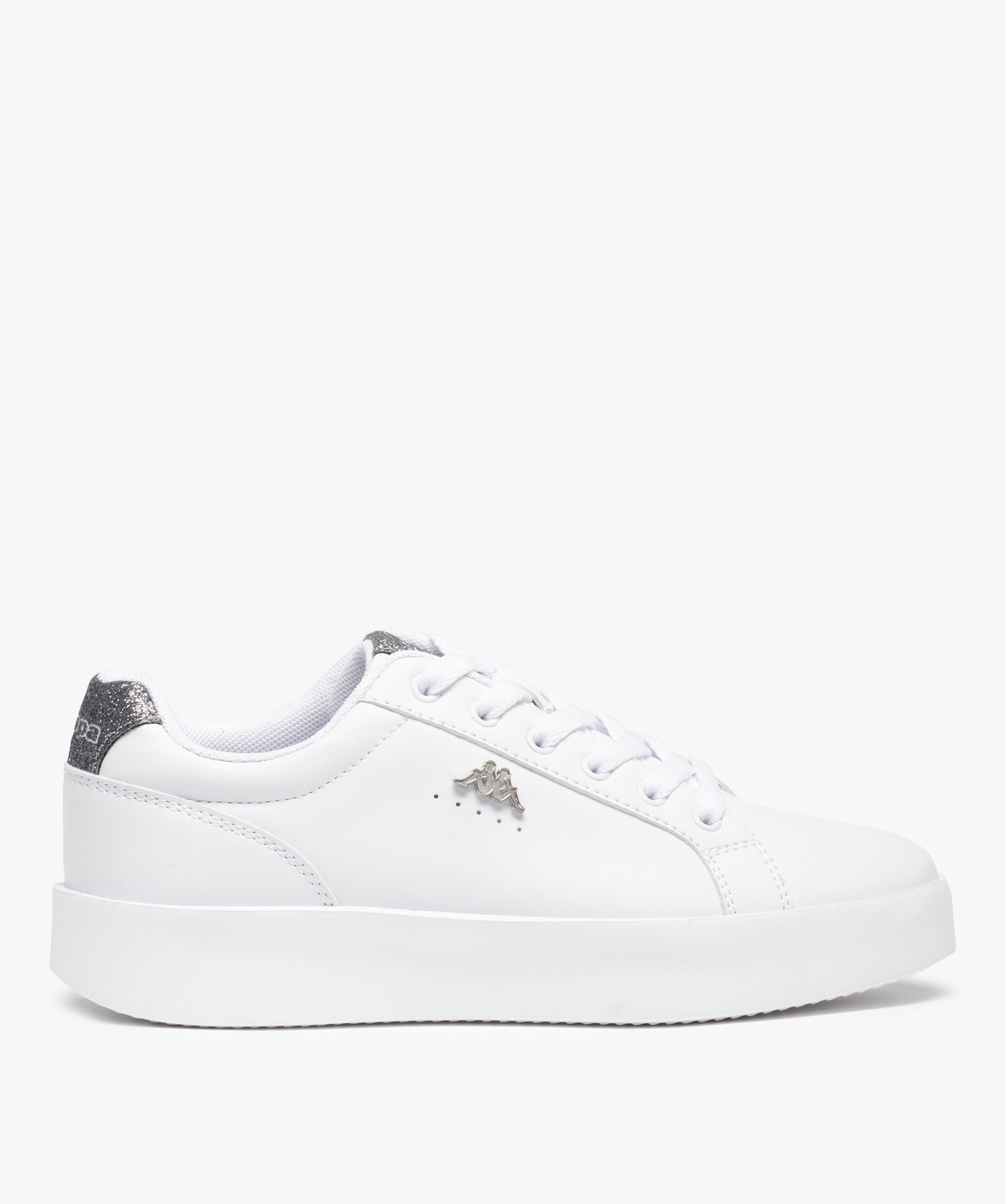 Gemo chaussures baskets femme unies a contrefort paillete kappa blanc chine baskets et tennis femme GEMO