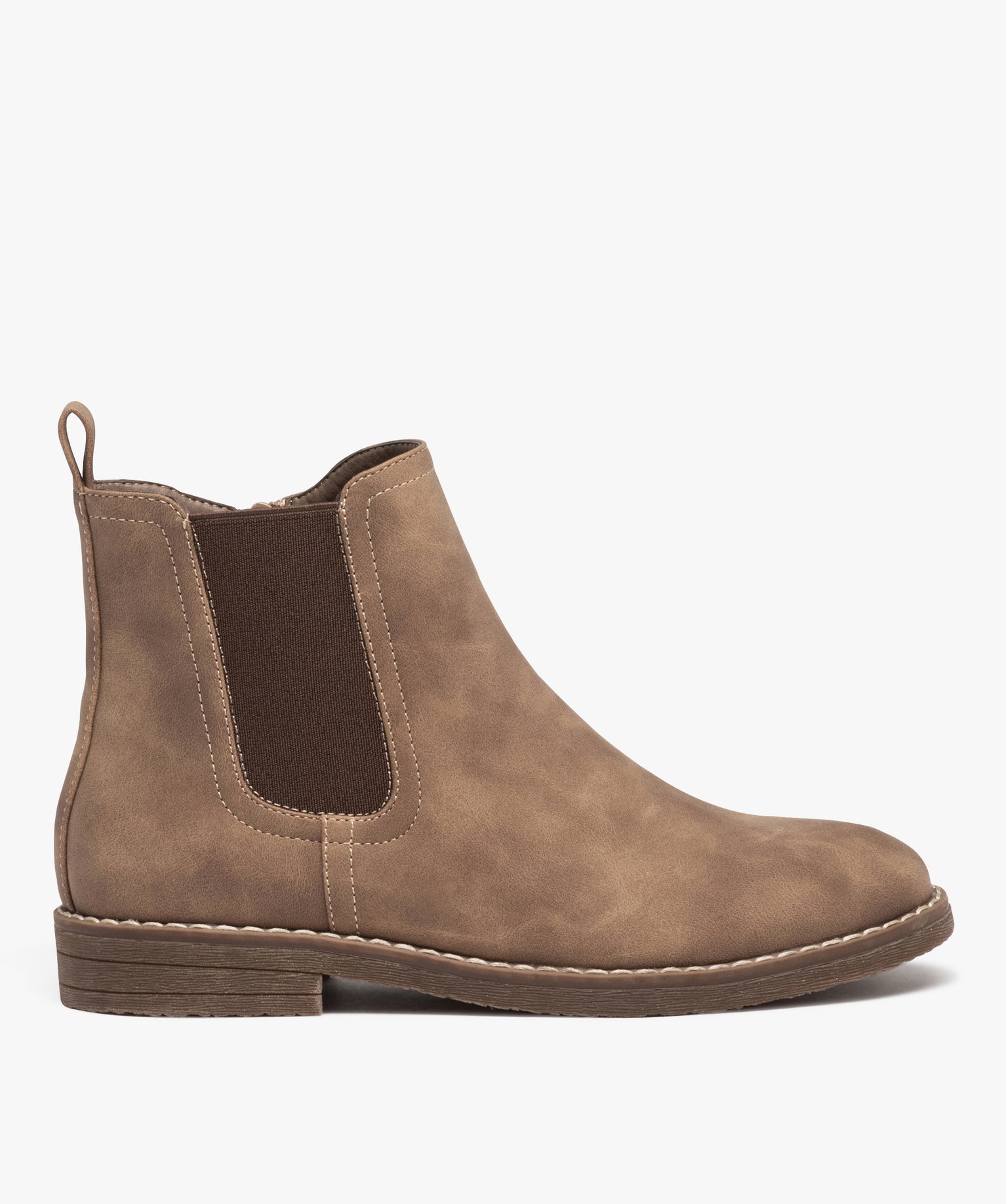 Gemo chaussures boots chelsea mates femme marron fonce femme GEMO