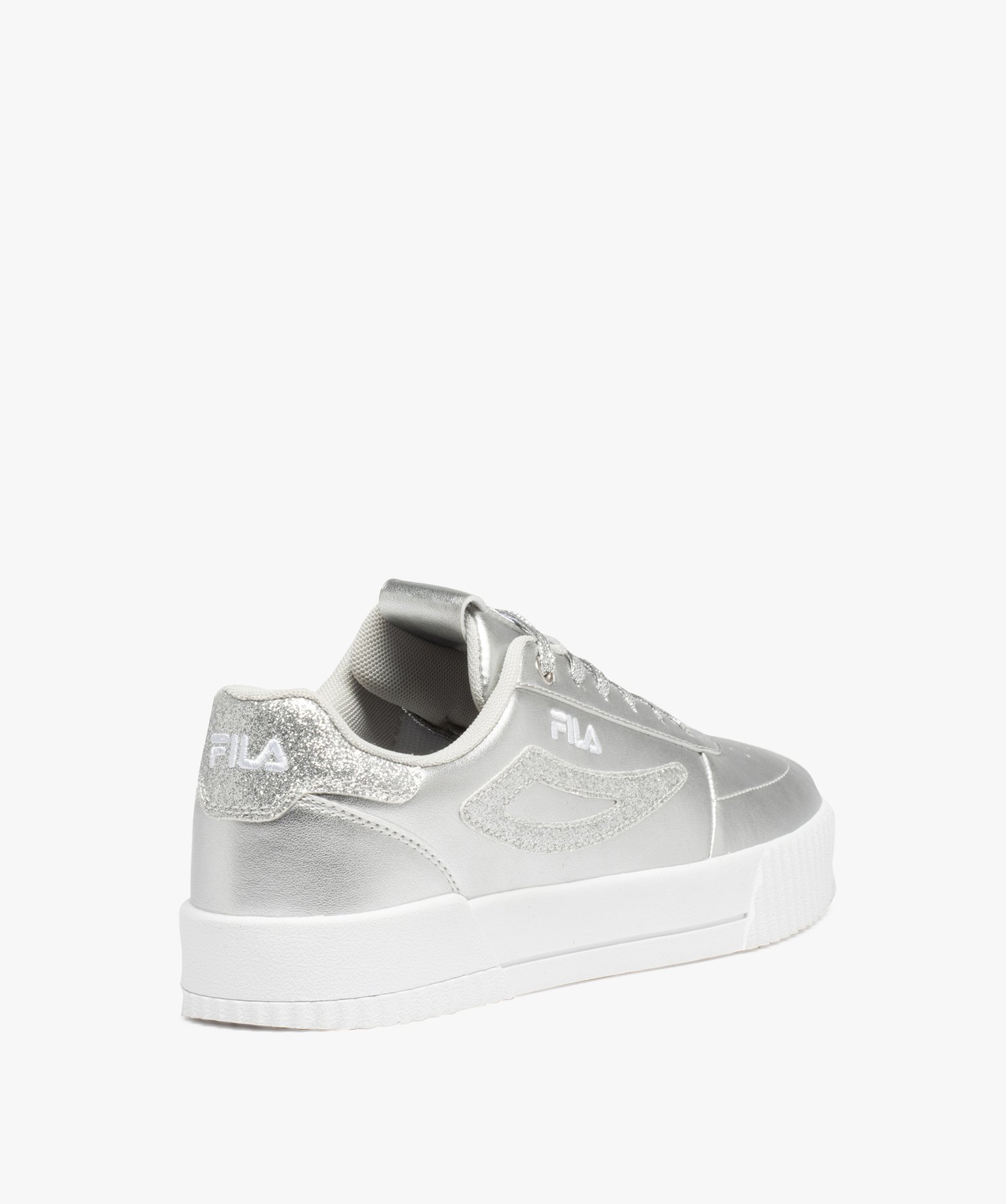 Gemo femme baskets femme metallisees a details pailletes fila argente baskets et tennis promos GEMO