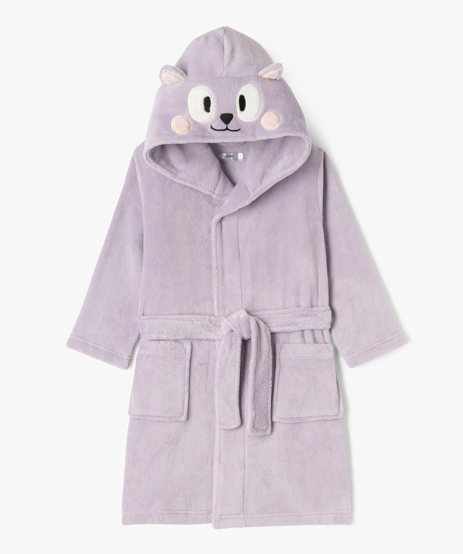 Gemo sous vetements robe de chambre en velours avec capuche chat fille violet fille GEMO