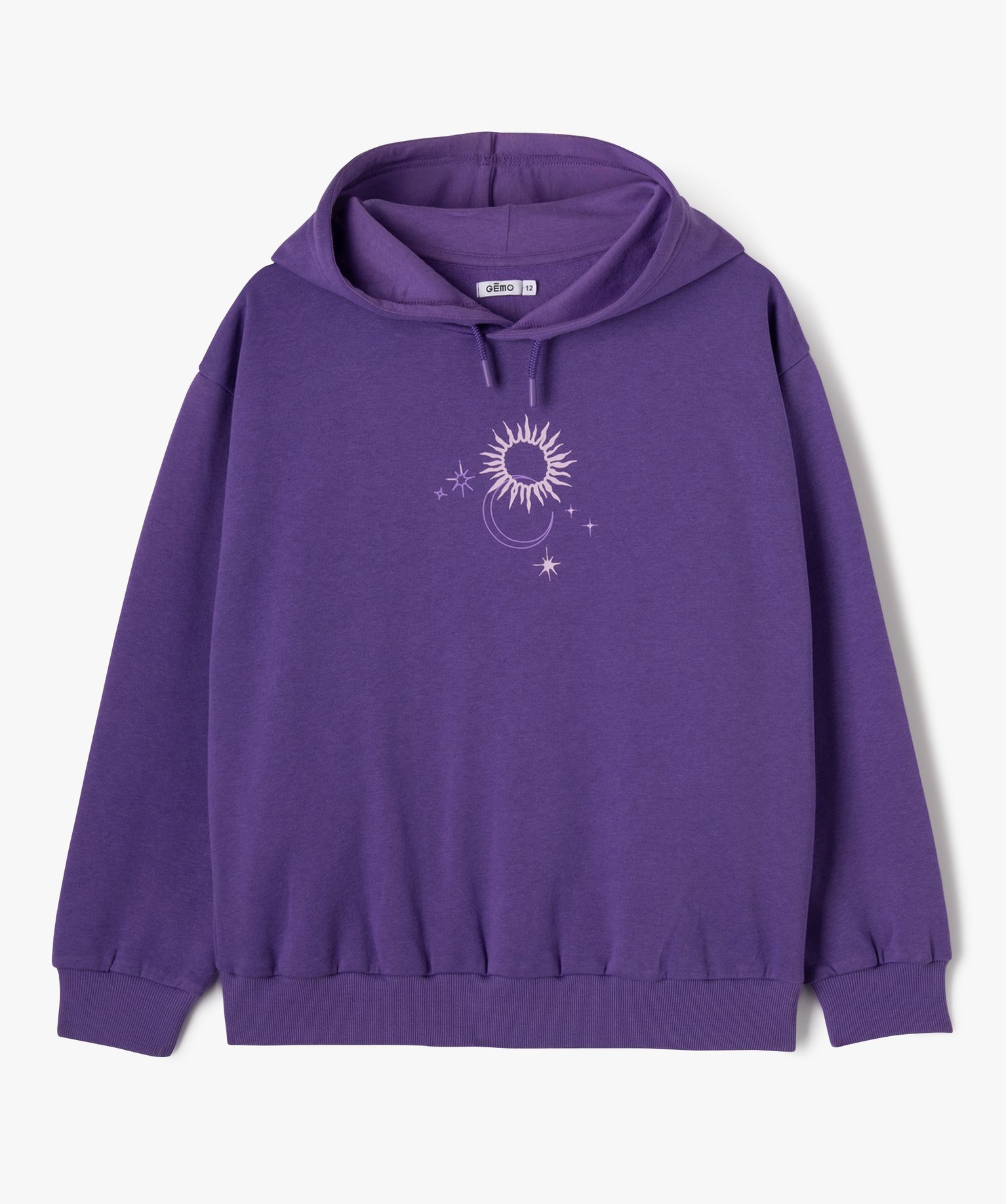 Gemo vetements sweat a capuche a motif fille violet sweats fille GEMO