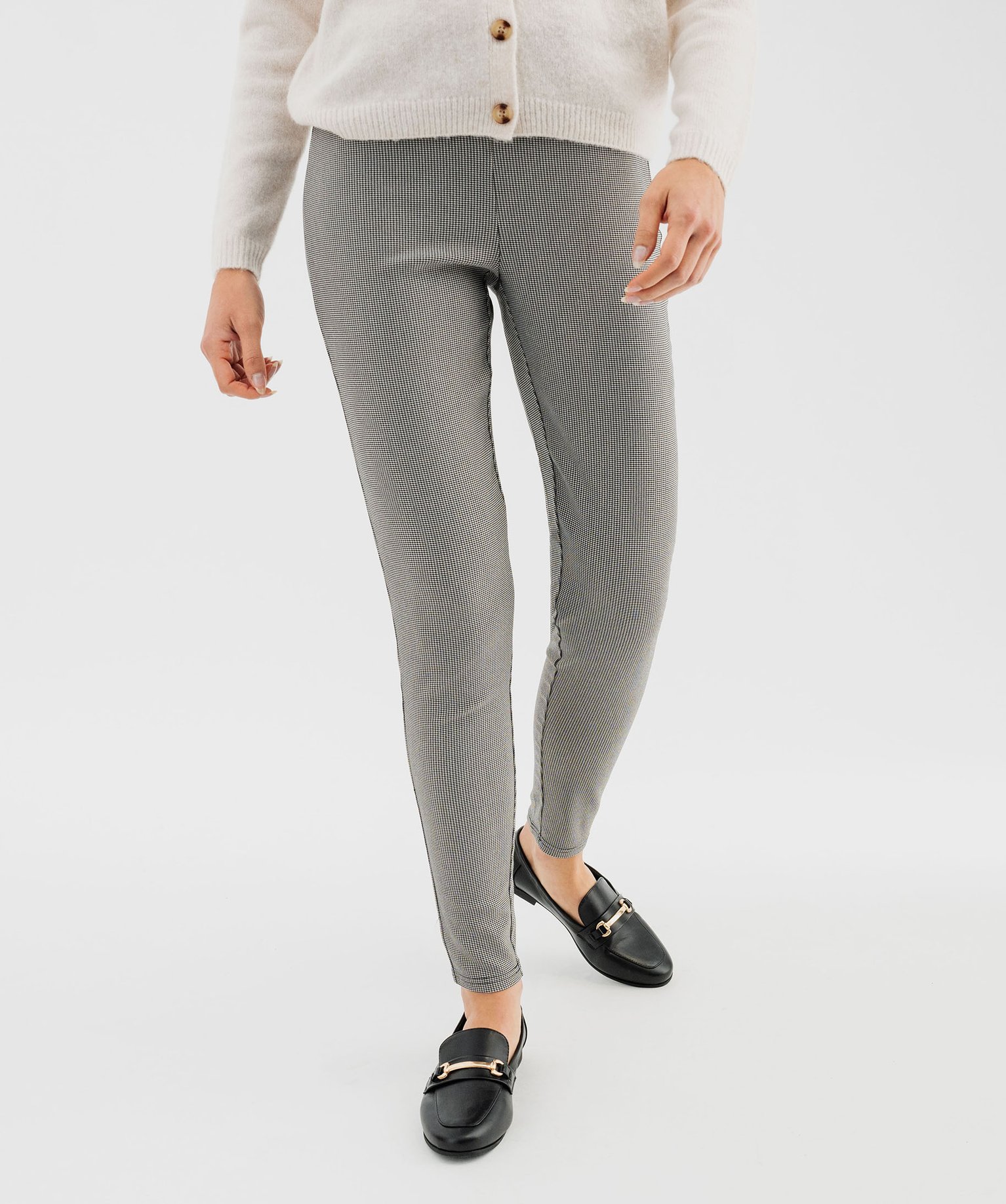 Gemo vetements legging a motif pied de poule femme noir leggings et jeggings femme GEMO